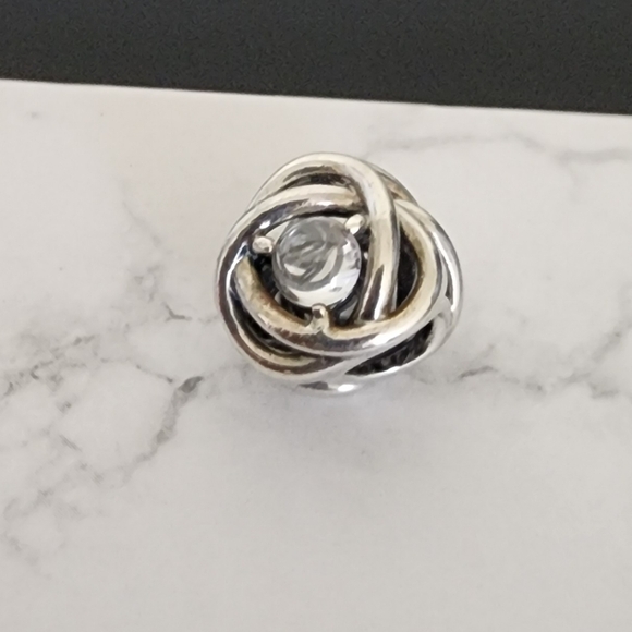 Pandora April Clear Eternity Circle Charm - Picture 5 of 8
